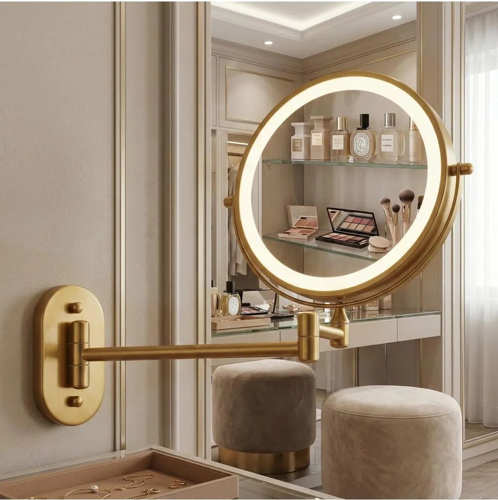 Oglinda LED Glow Old auriu periat