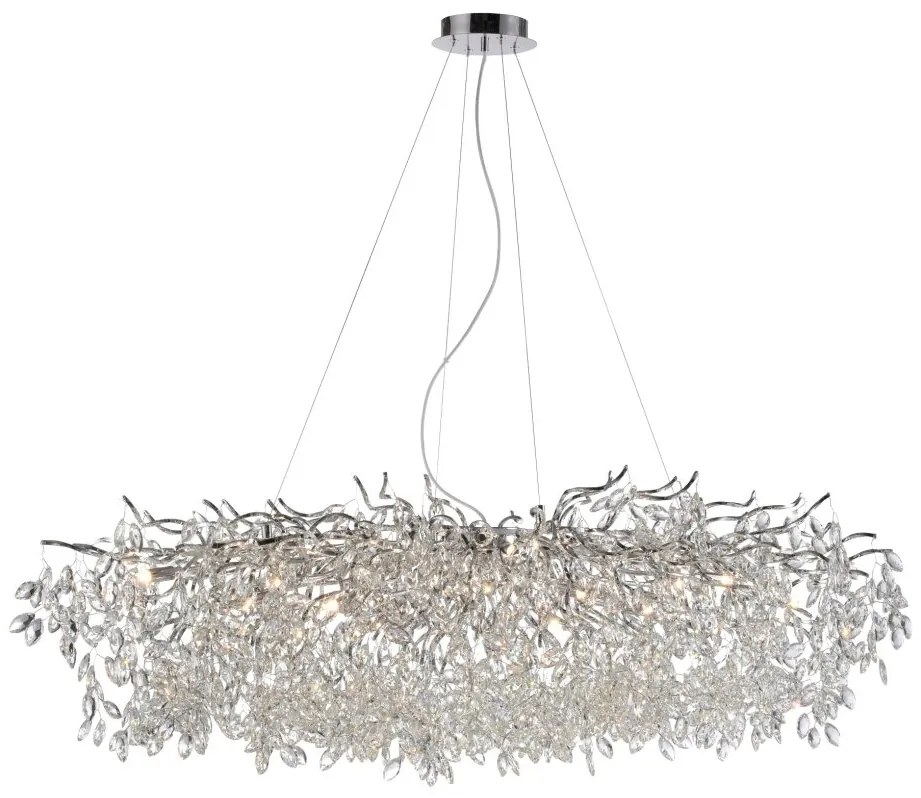 Lustra suspendata design magnific RICICLE crom, 70x150cm