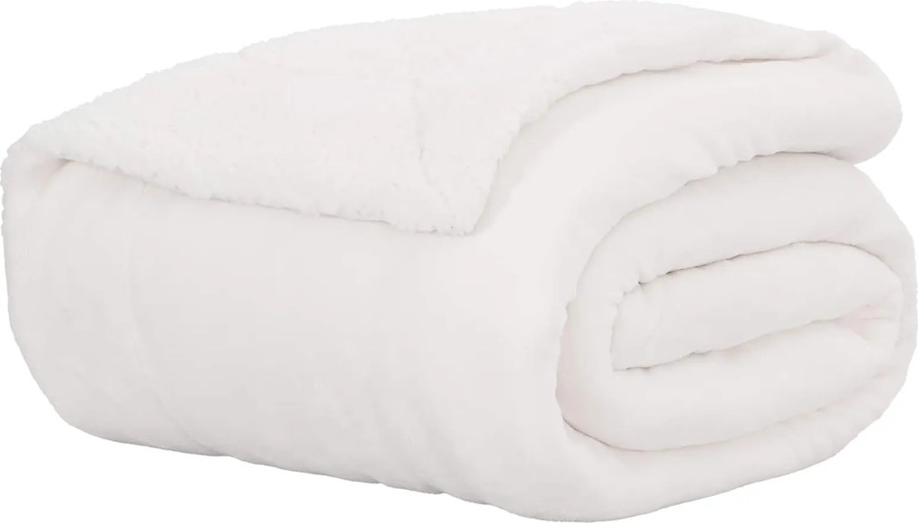 vidaXL Pătura de aruncat Alb 150 x 200 cm Molton