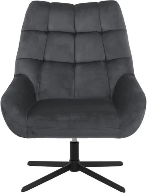 Scaun lounge rotativ gri inchis/negru din textil si metal Paris Actona Company