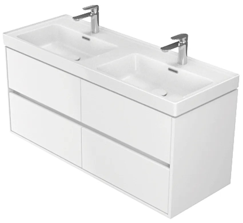 Dulap pentru lavoar 53x119x45 cm, 4 sertare, alb Alb