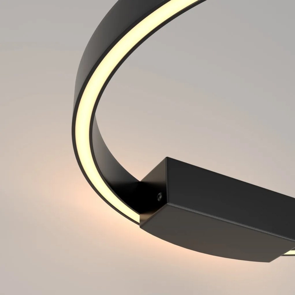 Aplica LED de perete design modern Rim negru 40cm