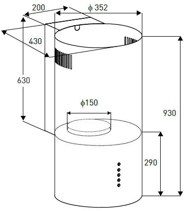 Hotă de bucătărie Osaka Black 192 W