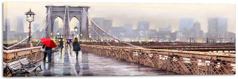 Styler Tablou pe pânză - Bridge in New York 45x140 cm