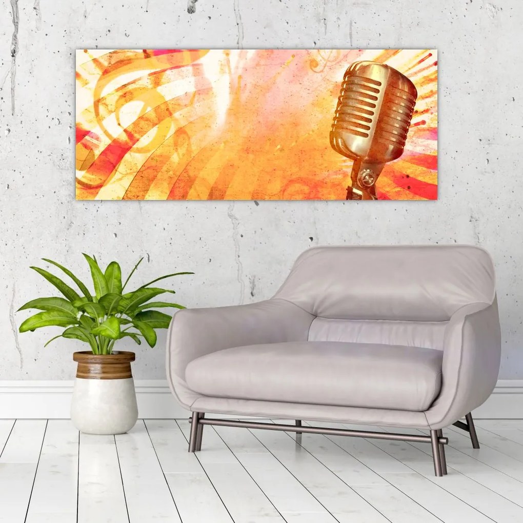 Tablou - Microfon retro (120x50 cm)