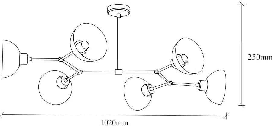 Plafonieră aurie cu abajur din metal 52x102 cm Dram – Opviq lights