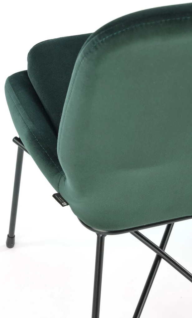 Scaun de catifea verde inchis LASE 454