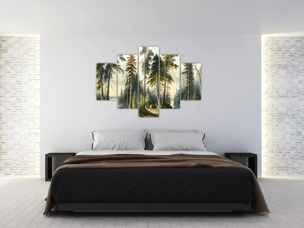 Tablou - Peisaj de epocă de păduri (150x105 cm)