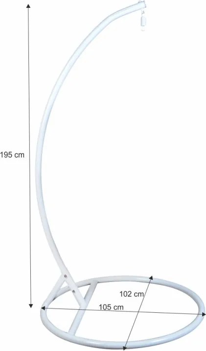 Scaun suspendat PALAK bej cu suport alb