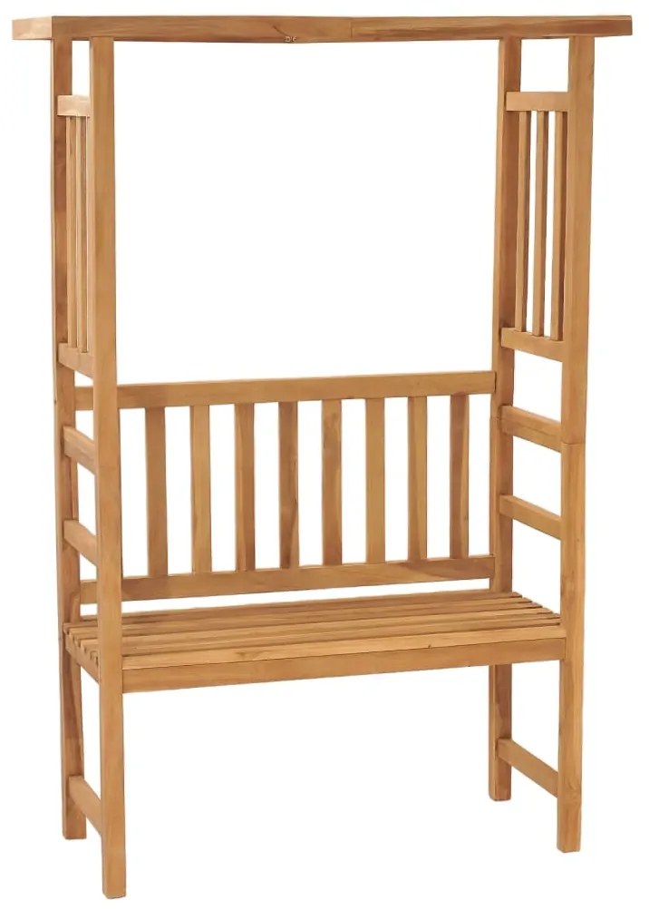 Banca de gradina cu pergola, 115 cm, lemn masiv de tec