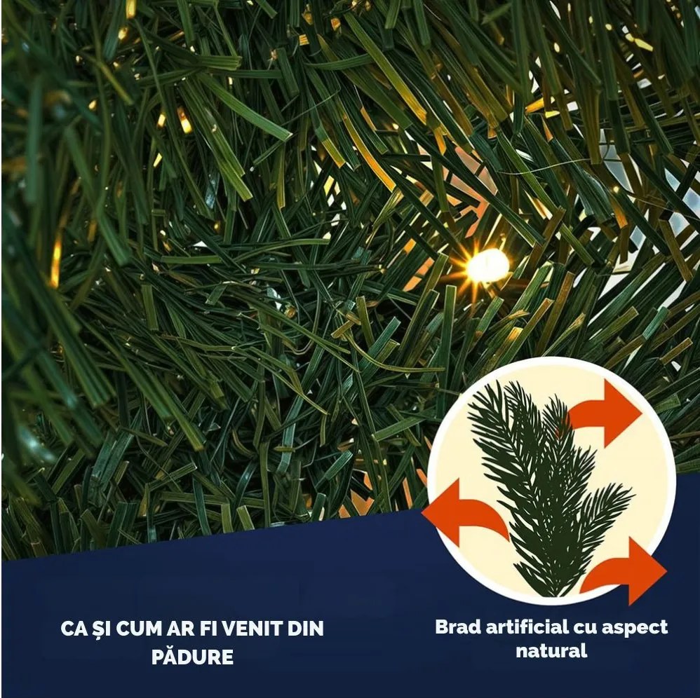 Ghirlandă de Crăciun ANDREA cu iluminare și telecomandă, 5 m, verde Casaria