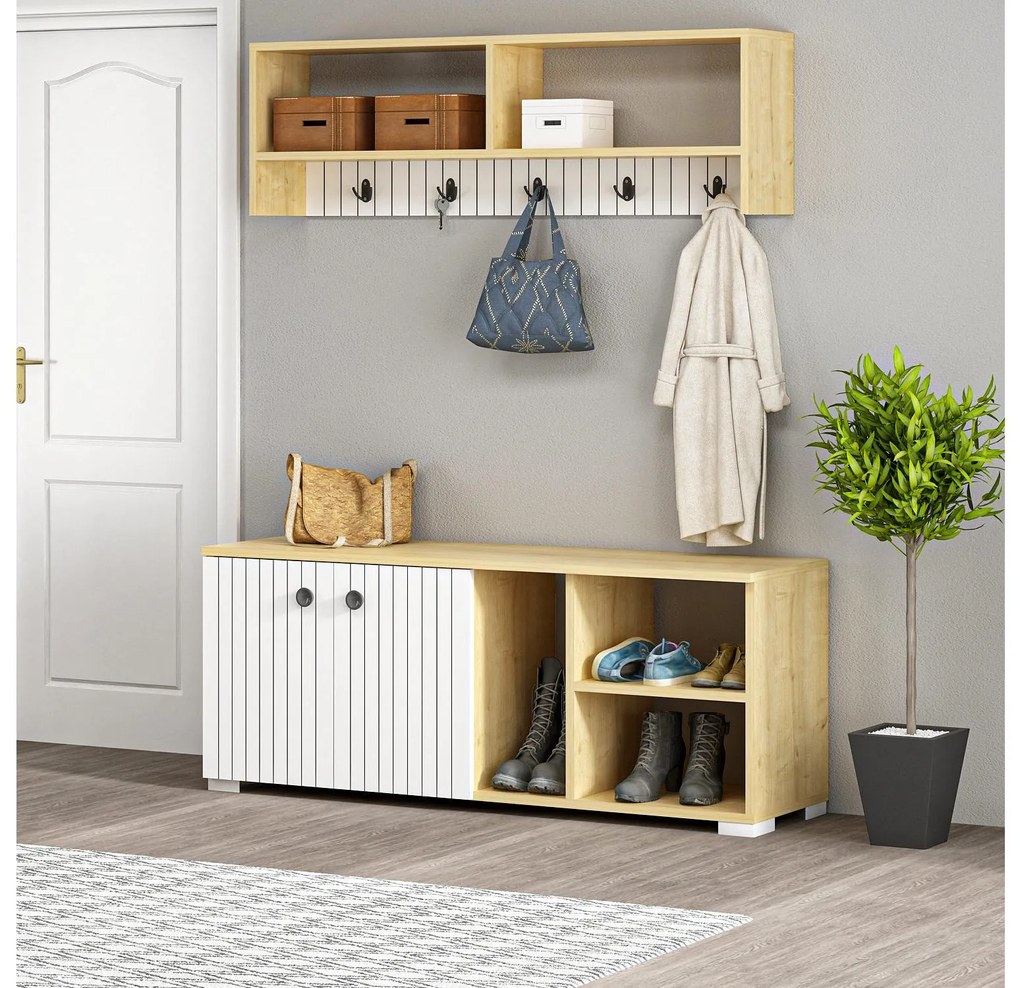 Mobilier Hol Vabite 1 (alb + stejar zafir) . 1093909