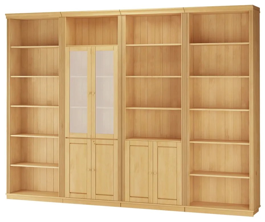 Bibliotecă în culoare naturală din lemn de pin 370x223 cm Anita – Støraa