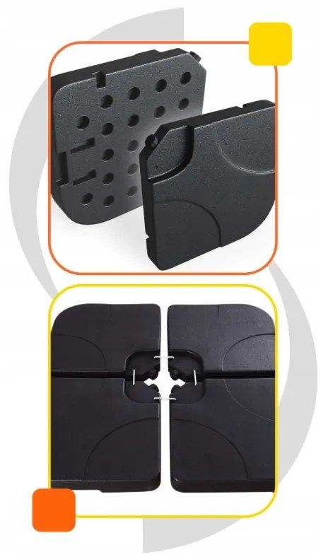 Suport de umbrelă din patru piese 50 x 50 x 7,5 cm