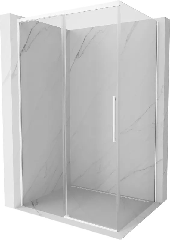 Mexen Rox cabină de duș glisantă 135 x 80 cm, transparentă, albă - 8C2-135-080-20-00