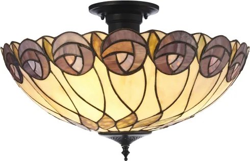 Endon 111906 - Lustră de tavan aplicată Tiffany HUTCHINSON, 3xE27/10W/230V, diam. 50 cm