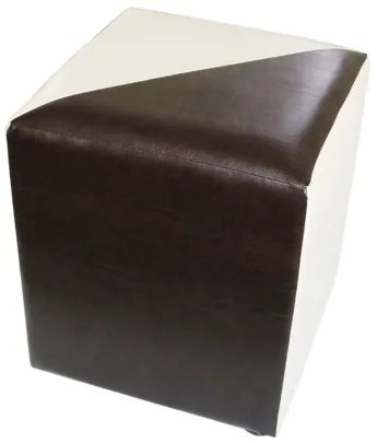 Taburet Cub Piele MOZAIC, 38 x 42 x 38 cm