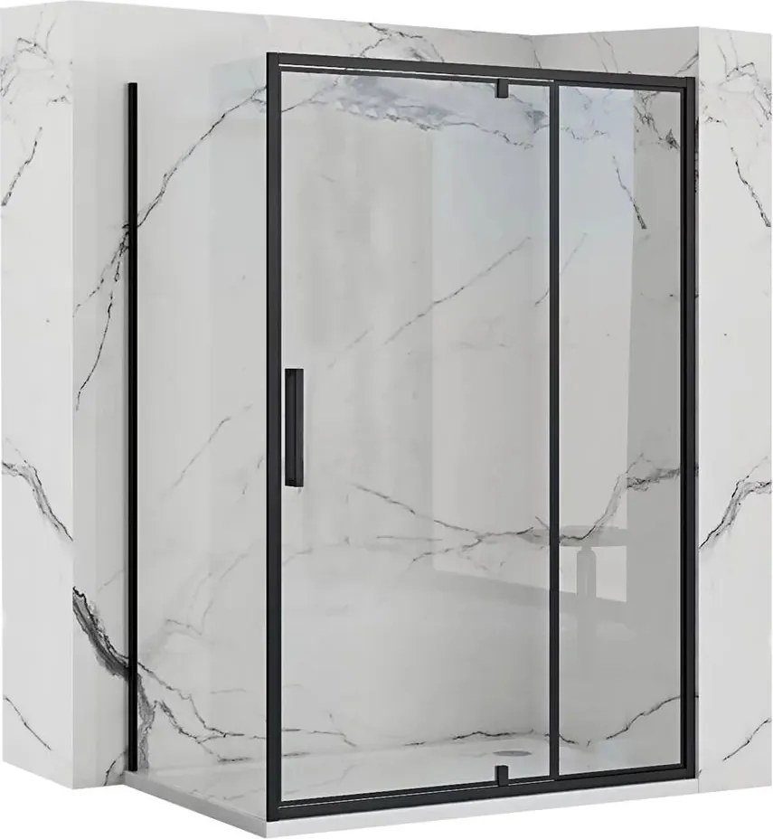 Cabina de dus dreptunghiulara cu usa pivotanta Rea Rapid Swing 120x100 negru