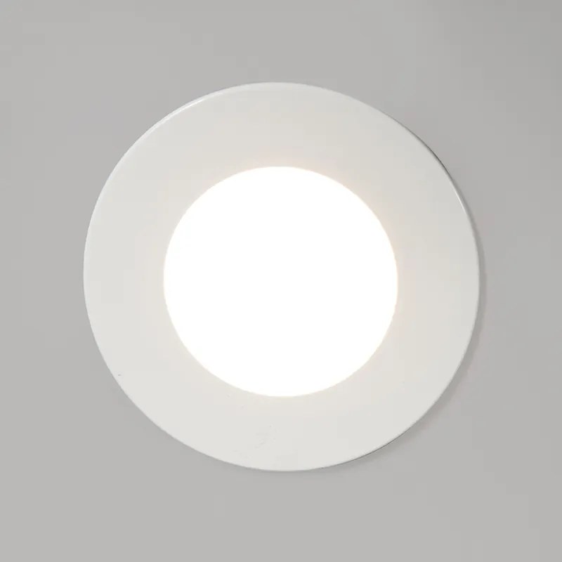 Set de 3 spoturi încastrate alb inclusiv LED 3000K 4W IP65 - Blanca