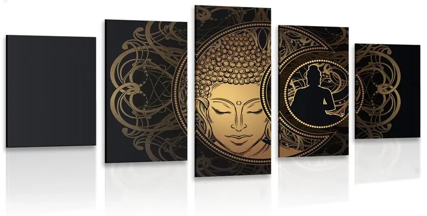 Tablou 5-piese putere armonioasă a lui Buddha