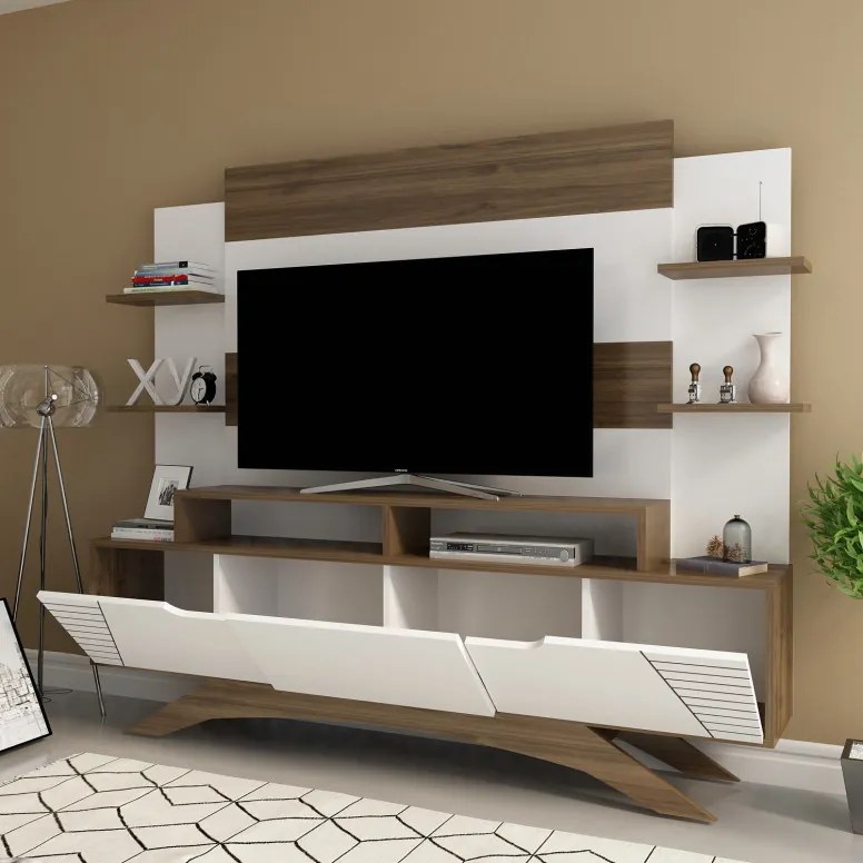 Ansamblu Comoda TV Deparo Walnut-Alb