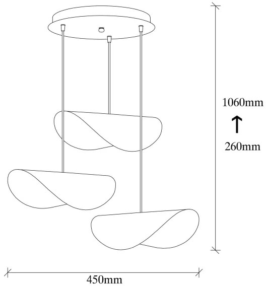 Lustră pe cablu SIVANI 3xE27/100W/230V