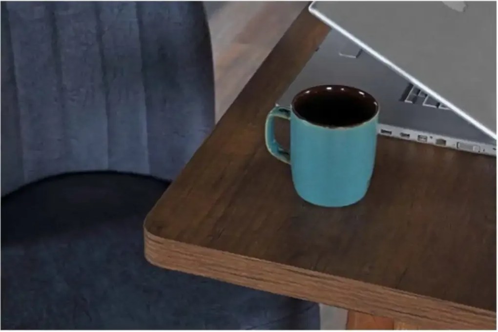 Set masa extensibila cu 4 scaune tapitate Homs nuc 110 x 70 cm