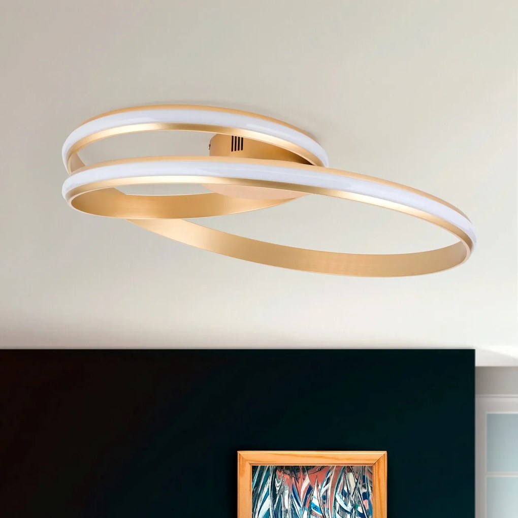 Plafoniera, Lustra aplicata dimabila Circus satin brass