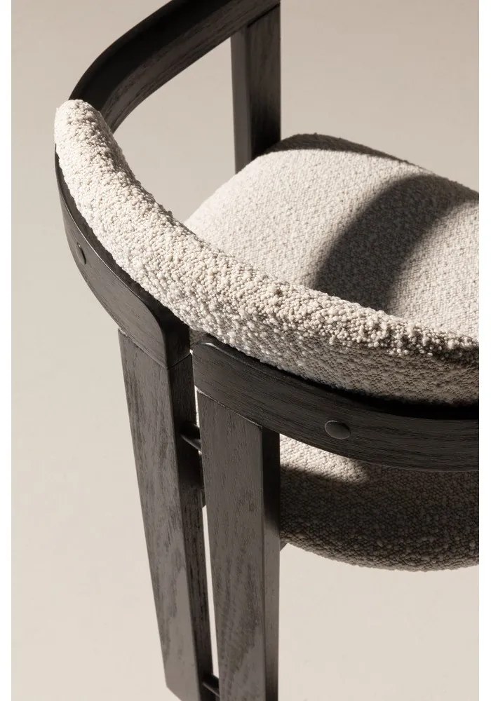 Set de scaune de sufragerie alb/negru cu cotiere 2 buc. tapițat Eiden – MOME