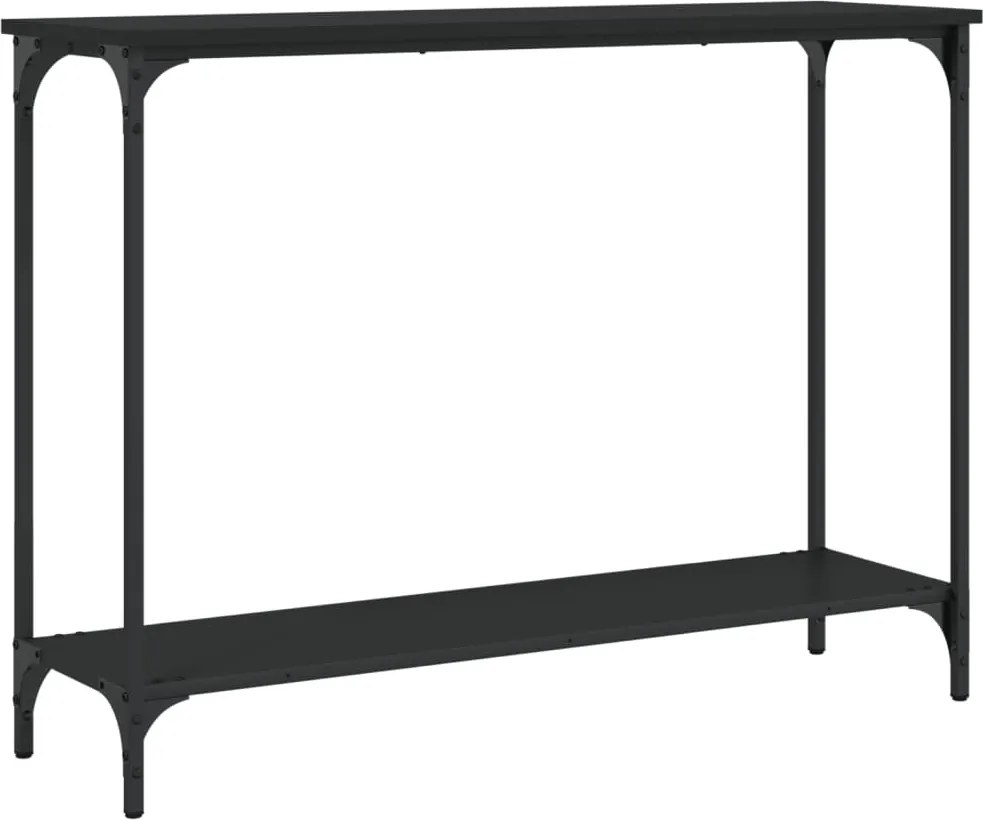 vidaXL Măsuță consolă, negru, 101x30,5x75 cm, lemn compozit