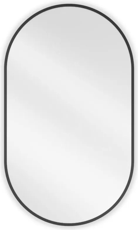 Mexen Loft oglindă de baie ovală 85 x 50 cm, ramă neagră - 9851-085-050-000-70