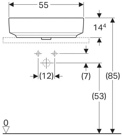 Lavoar Geberit Variform 55x40 cm, fara preaplin, alb - GEC500.771.01.2
