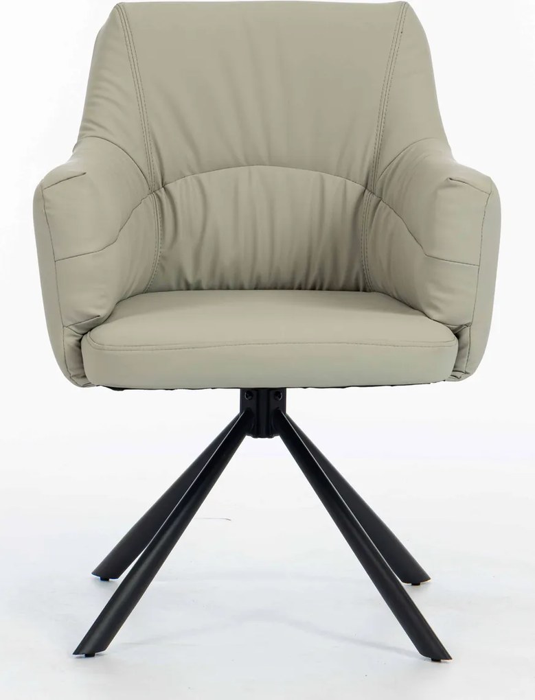 HR840 BAZĂ STEA Scaun Culoarea Inului Piele Ecologica Premium Soft cu Bază Neagră