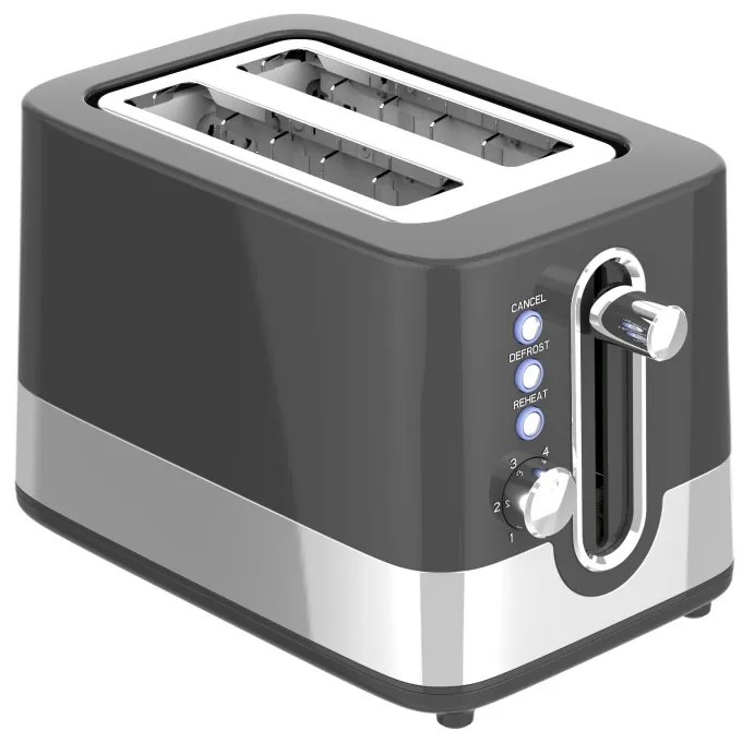 Prajitor de paine Oliver Voltz OV51440I, 800W, 6 trepte, Auto-centrare, Control coacere, Negru/Inox