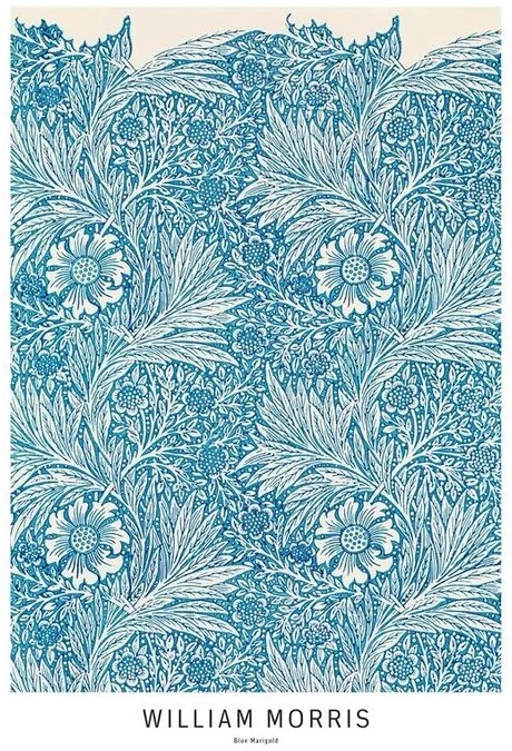 Poster William Morris - Blue Marigold, (61 x 91.5 cm)