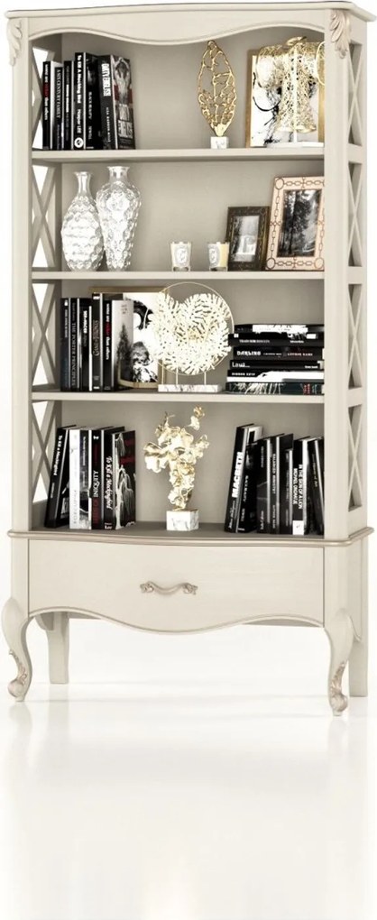 Bibliotecă lemn masiv Celisea, 94 × 43,5 × 180 cm - Ivoire