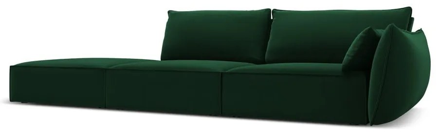 Canapea verde-închis cu tapițerie din catifea, cu colț pe partea dreaptă 264 cm Vanda – Mazzini Sofas