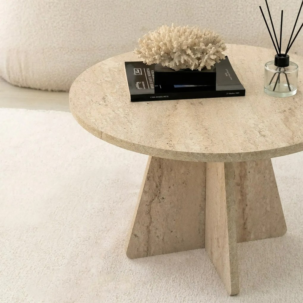 Măsuță de conferință Mushroom Travertine