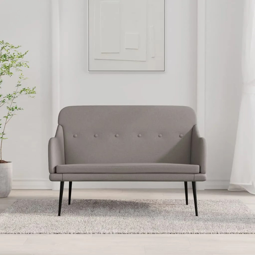 351488 vidaXL Bancă, gri taupe, 110x76x80 cm, textil