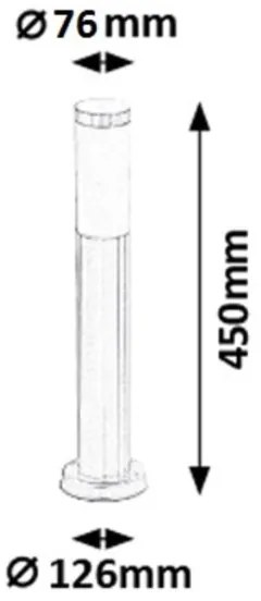 Lampă de exterior INOX TORCH 1xE27/25W IP44 Rabalux 8263
