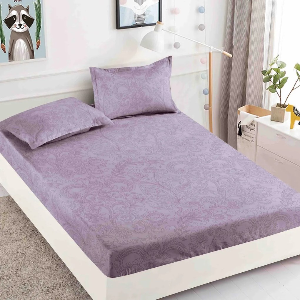 Huse de pat, 3 Piese, Finet cu elastic 90x200