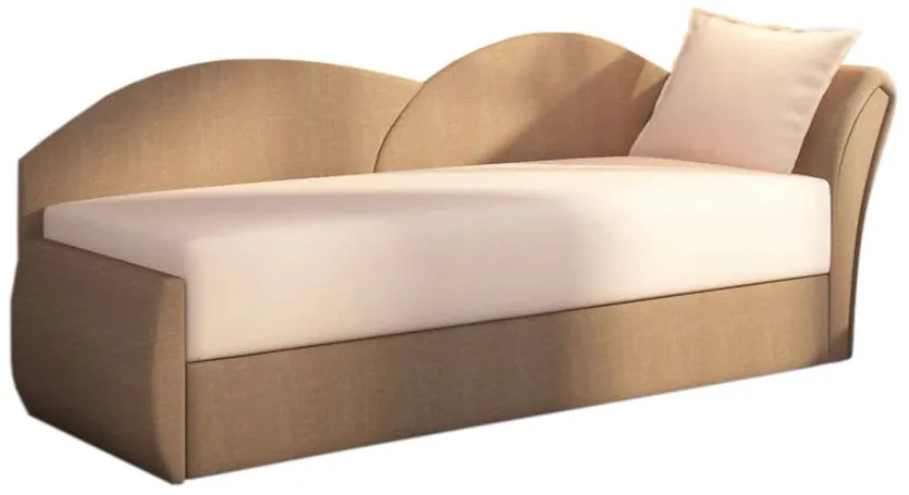 Expedo Canapea extensibilă RICCARDO, 200x80x75, bej + maro închis (alova07/alova67), dreapta