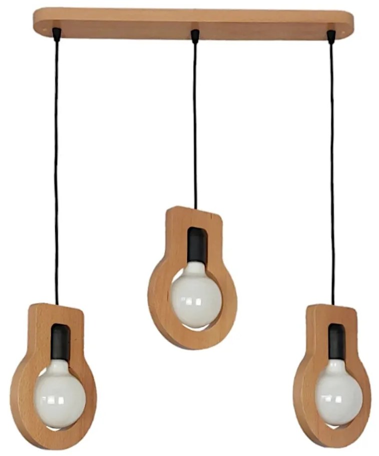 Lustra rustica fabricata manual din lemn YOKO 3L