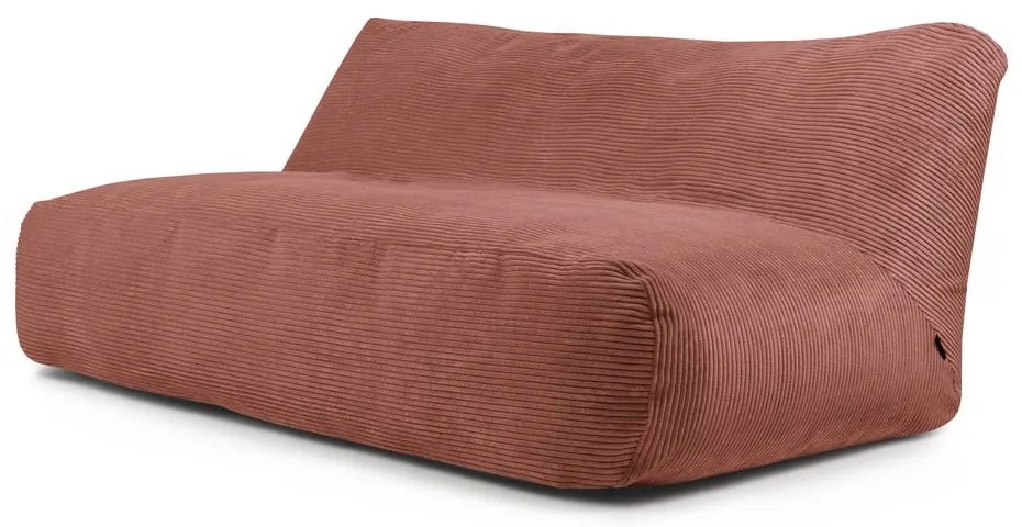 Fotoliu bean bag cărămiziu cu tapițerie din catifea reiată Sofa Tube 190 – SLOWDOWN