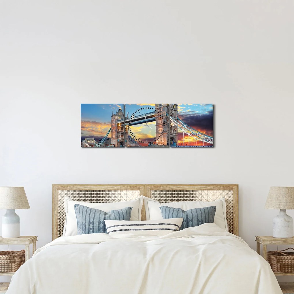 Tablou - Tower Bridge, Londra, Anglia (cu ceas) (90x30 cm)