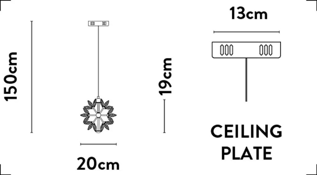 Lustra/Pendul LED cristal design lux elegant BELLE D-20cm