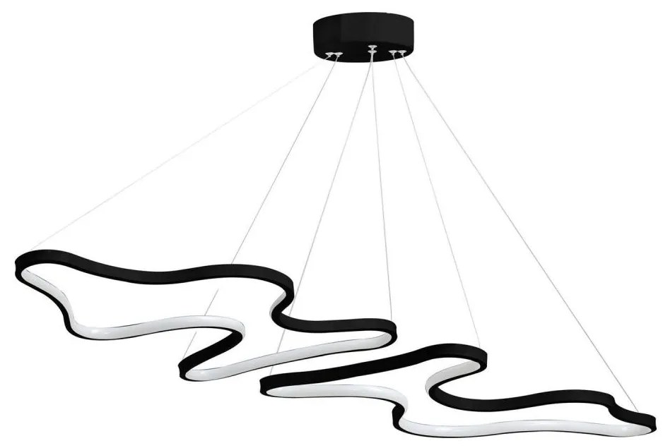Lustră LED suspendată pe cablu DUPLE ARTISAN LED/80W/230V 4000K neagră