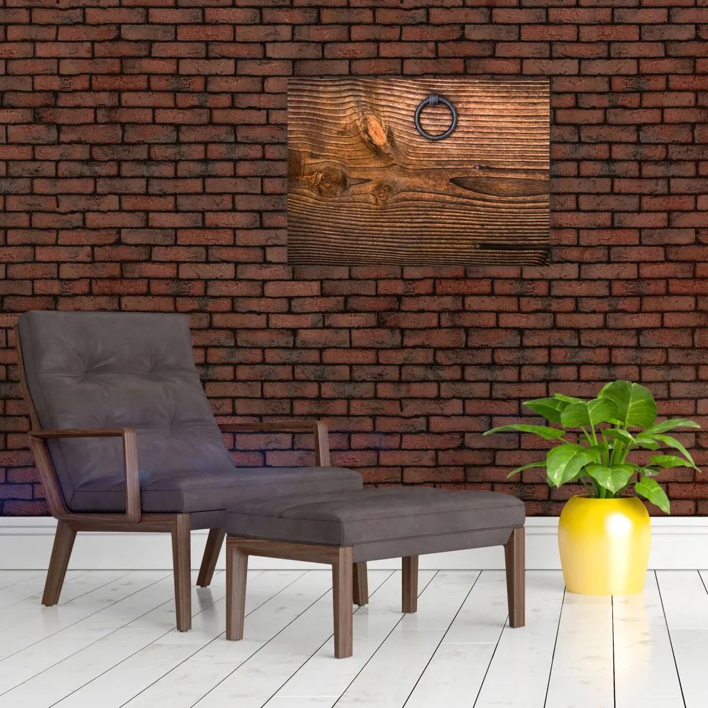Tablou pe sticlă textura lemnului (70x50 cm)