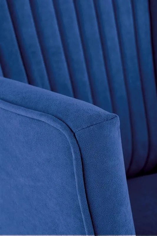 Fotoliu tapitat Delgado velvet bleumarin – H100 cm