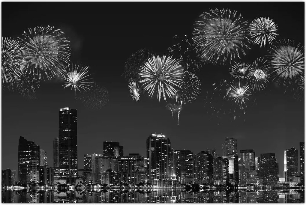 Tablou - Artificii in Miami (90x60 cm)